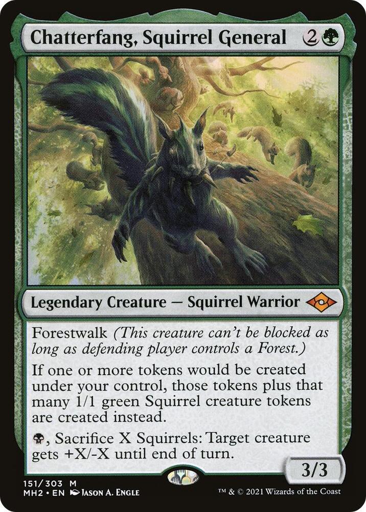 Chatterfang, Squirrel General 151 card from Modern Horizons 2