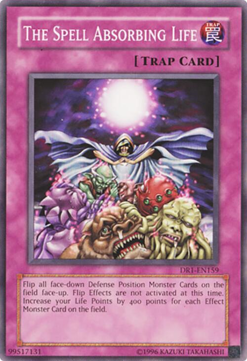 The Spell Absorbing Life DR1-EN159 card from Dark Revelation Volume 1
