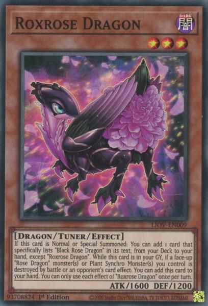 Roxrose Dragon LIOV-EN009 card from Lightning Overdrive