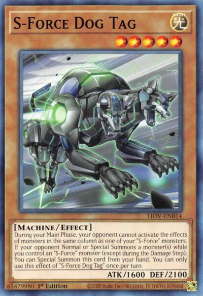 S-Force Dog Tag LIOV-EN014 card from Lightning Overdrive