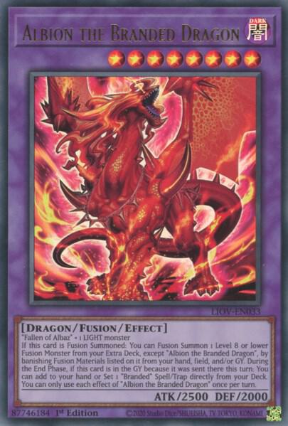 Albion the Branded Dragon LIOV-EN033 card from Lightning Overdrive