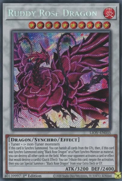 Ruddy Rose Dragon LIOV-EN035 card from Lightning Overdrive