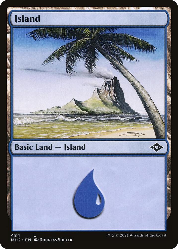 Island 484 card from Modern Horizons 2