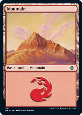 Mountain (Foil Etched) 487 card from Modern Horizons 2