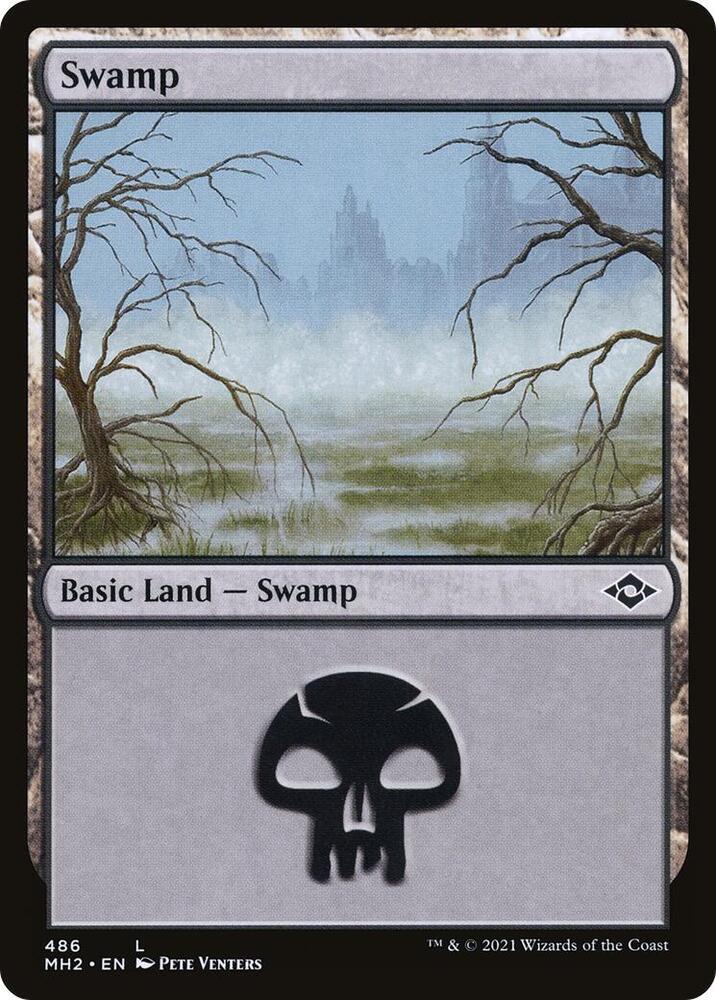 Swamp 486 card from Modern Horizons 2