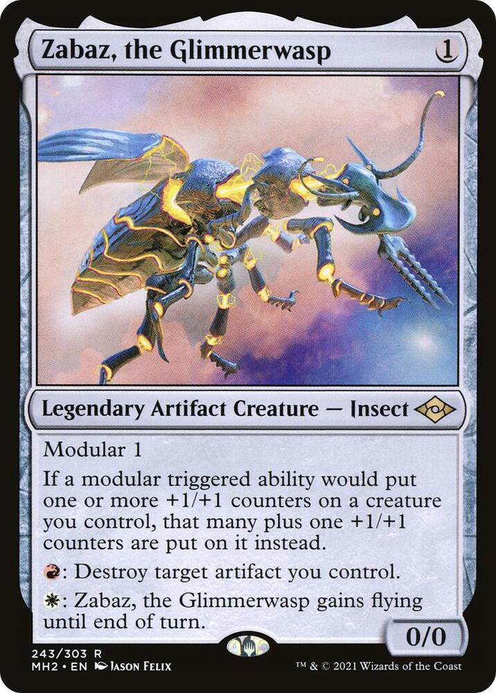 Zabaz, the Glimmerwasp 243 card from Modern Horizons 2