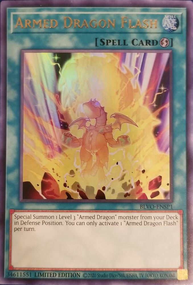 Armed Dragon Flash BLVO-ENSP1 card from Blazing Vortex