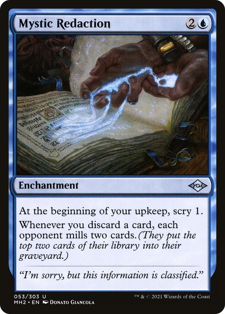 Mystic Redaction 53 card from Modern Horizons 2