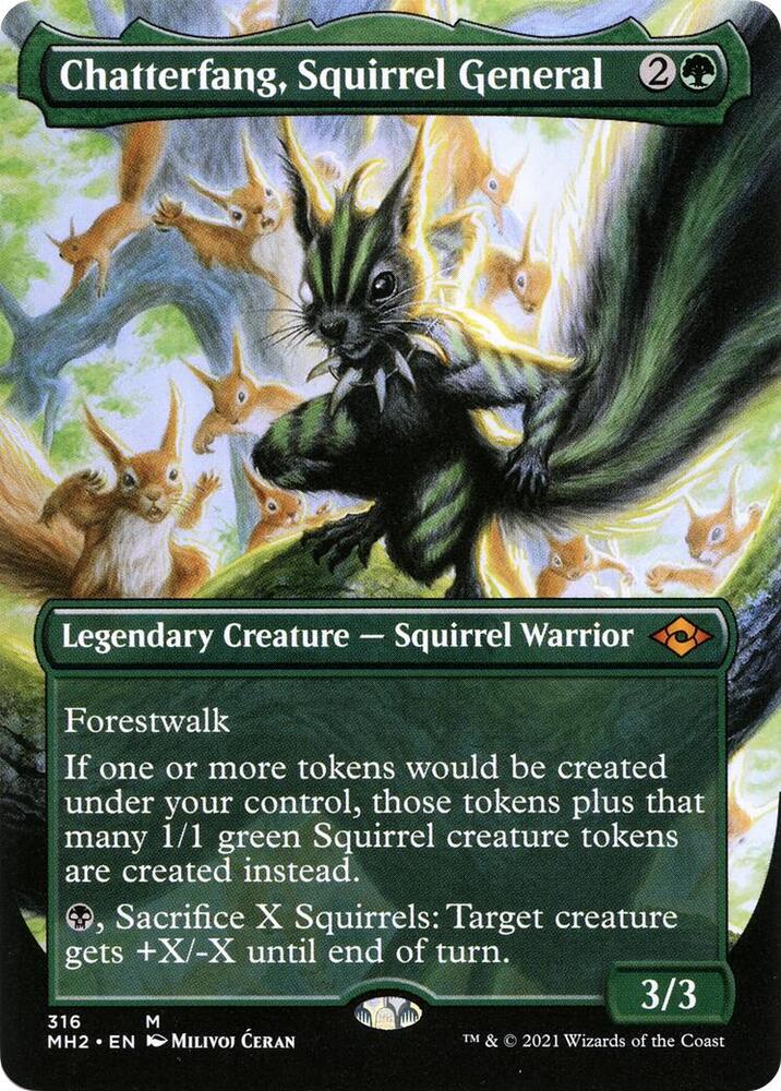 Chatterfang, Squirrel General (Borderless) 316 card from Modern Horizons 2