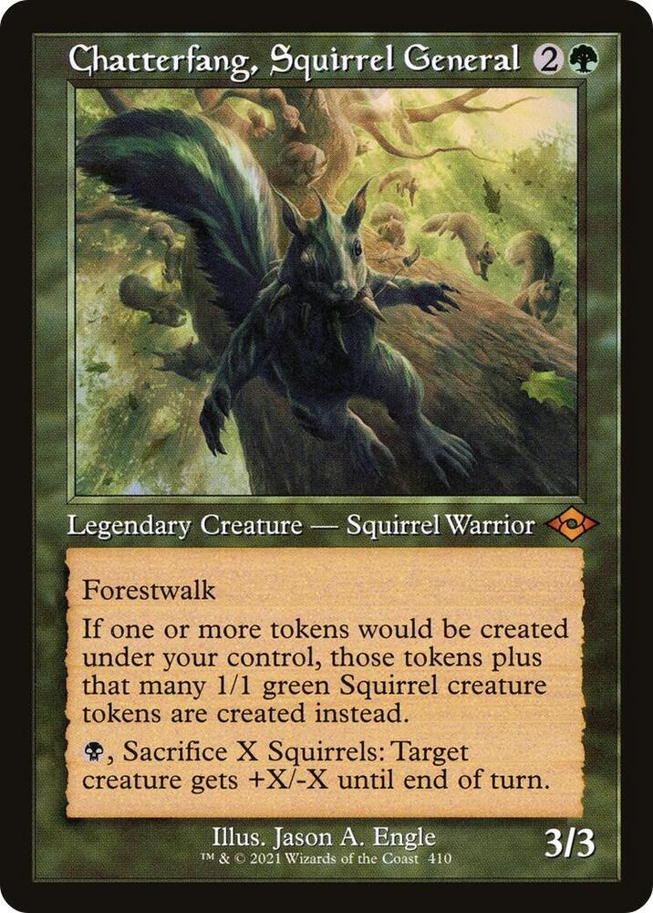 Chatterfang, Squirrel General (Retro Frame) 410 card from Modern Horizons 2