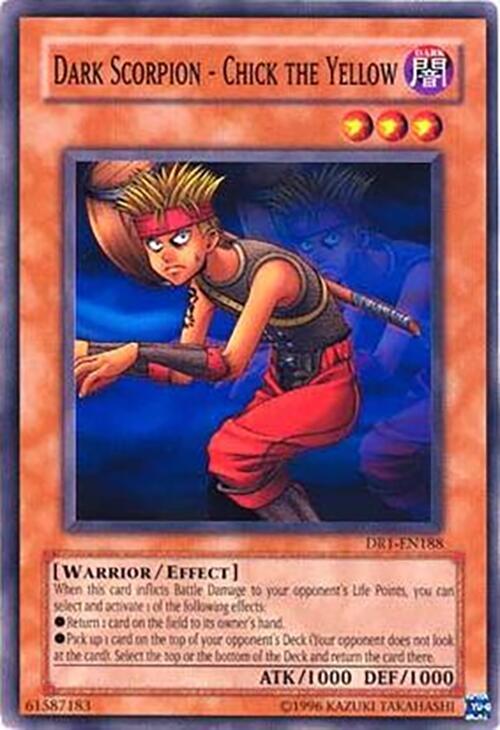 Dark Scorpion - Chick the Yellow DR1-EN188 card from Dark Revelation Volume 1