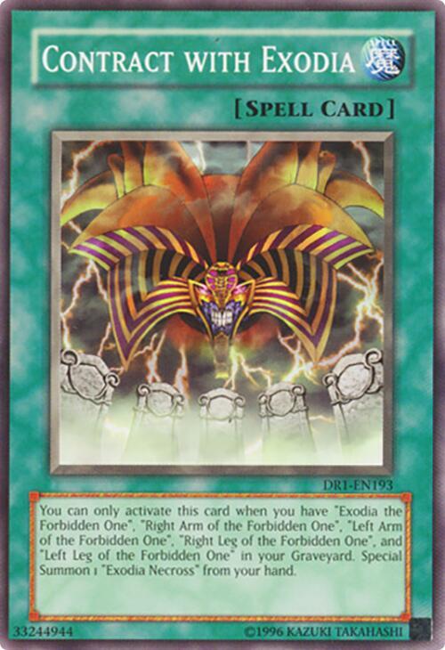 Contract with Exodia DR1-EN193 card from Dark Revelation Volume 1