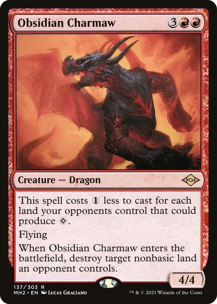 Obsidian Charmaw 137 card from Modern Horizons 2