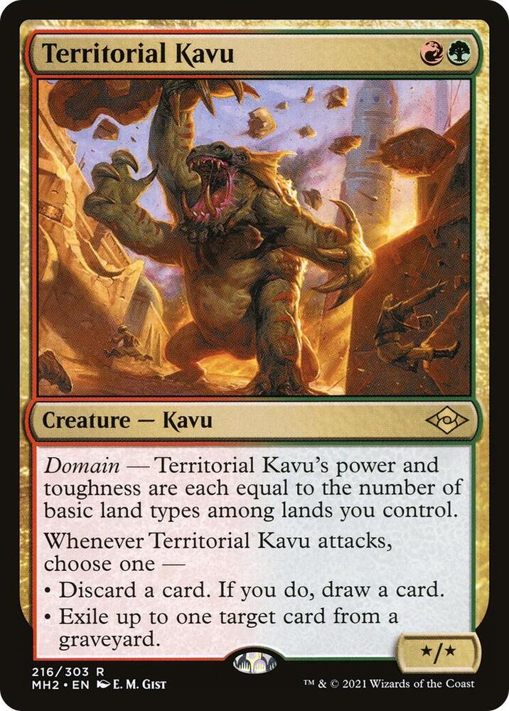 Territorial Kavu 216 card from Modern Horizons 2