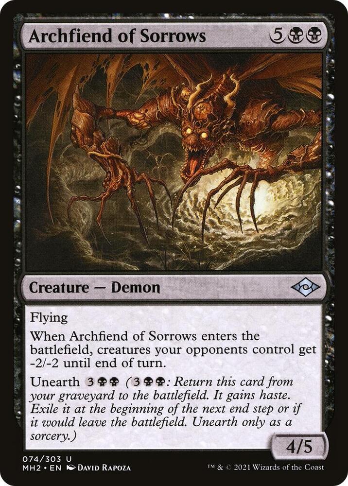Archfiend of Sorrows 74 card from Modern Horizons 2