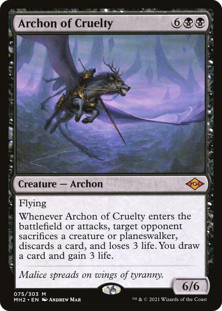 Archon of Cruelty 75 card from Modern Horizons 2