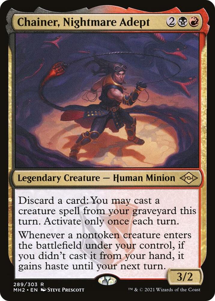 Chainer, Nightmare Adept 289 card from Modern Horizons 2