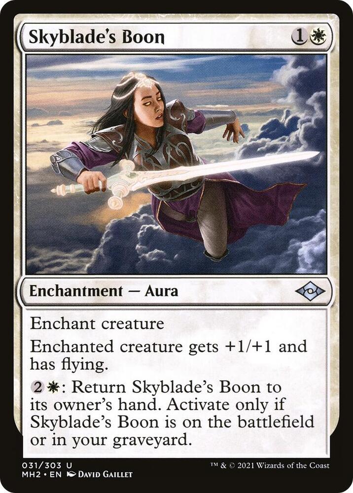 Skyblade's Boon 31 card from Modern Horizons 2
