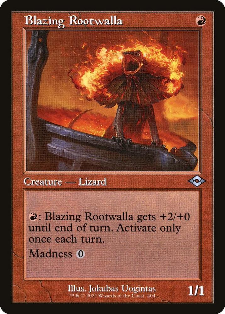 Blazing Rootwalla (Retro Frame) 404 card from Modern Horizons 2