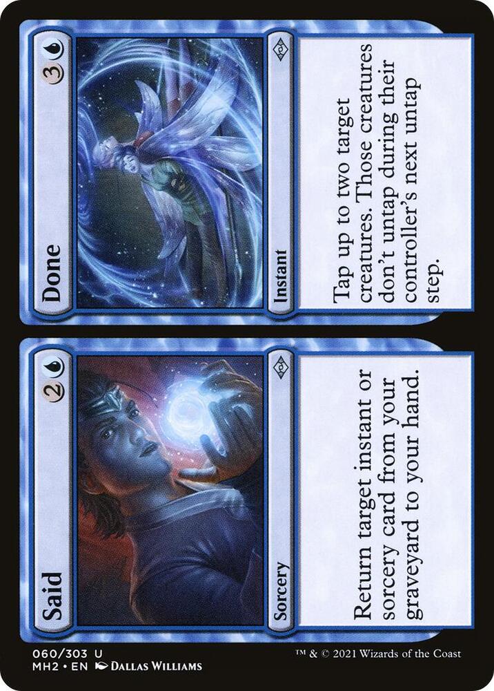 Said // Done 60 card from Modern Horizons 2