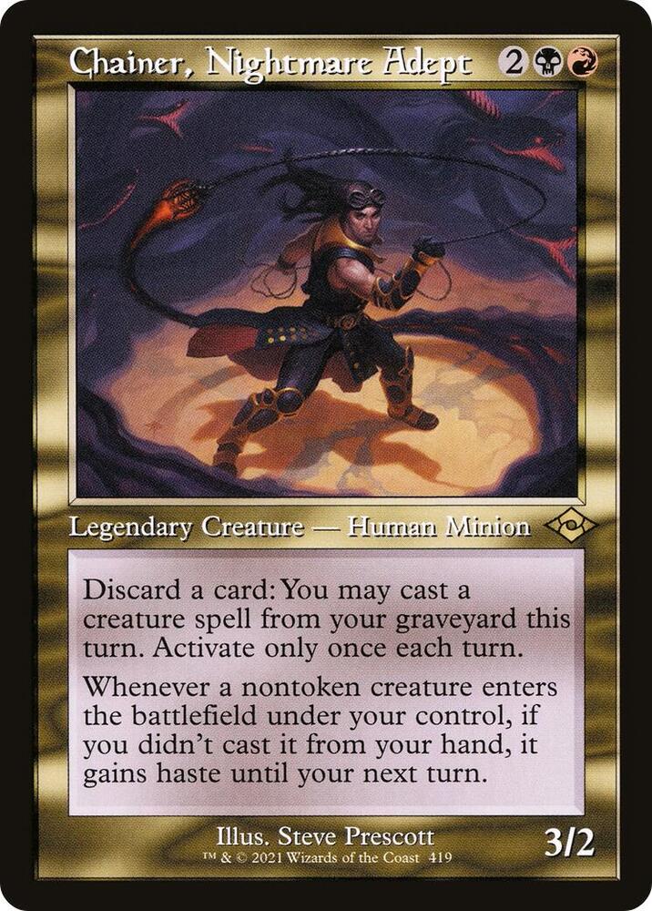 Chainer, Nightmare Adept (Retro Frame) 419 card from Modern Horizons 2