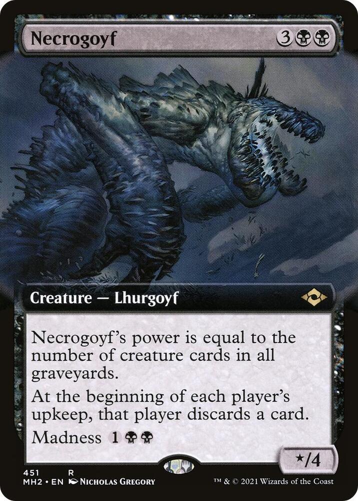 Necrogoyf (Extended Art) 451 card from Modern Horizons 2