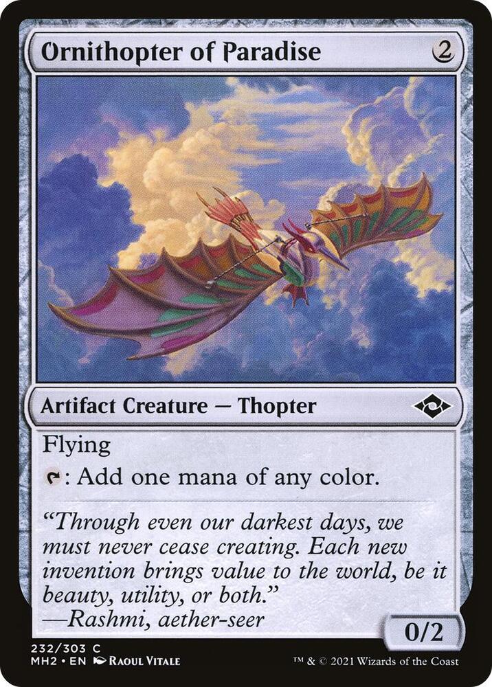 Ornithopter of Paradise 232 card from Modern Horizons 2