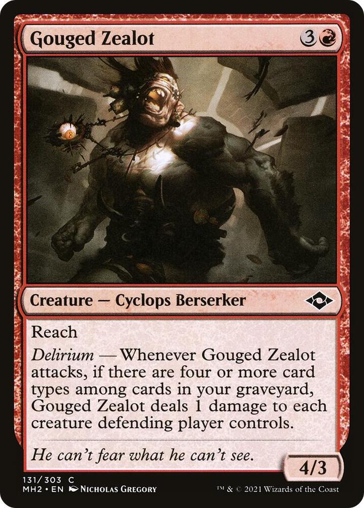 Gouged Zealot 131 card from Modern Horizons 2