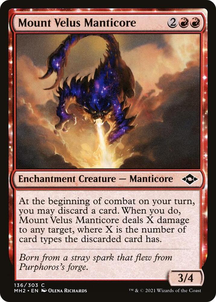 Mount Velus Manticore 136 card from Modern Horizons 2