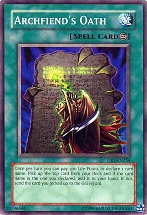 Archfiend's Oath DR1-EN254 card from Dark Revelation Volume 1