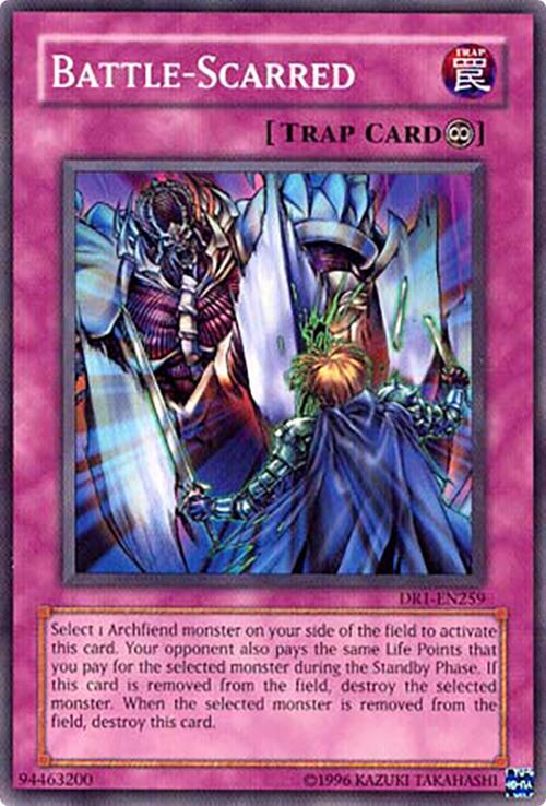 Battle-Scarred DR1-EN259 card from Dark Revelation Volume 1