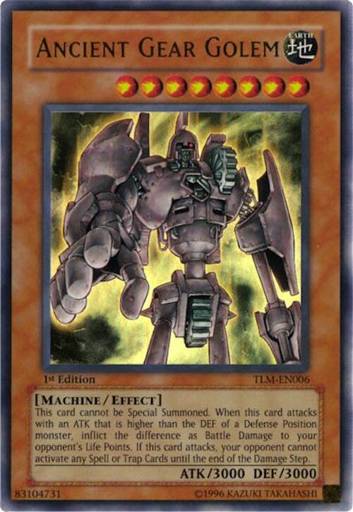 Ancient Gear Golem TLM-EN006 card from The Lost Millennium