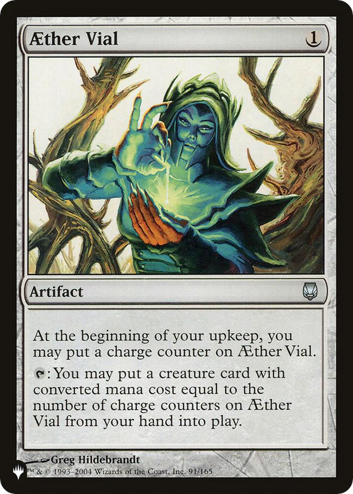 Aether Vial 91/165 card from The List Reprints
