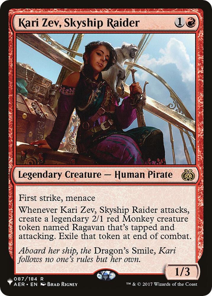 Kari Zev, Skyship Raider 087/184 card from The List Reprints