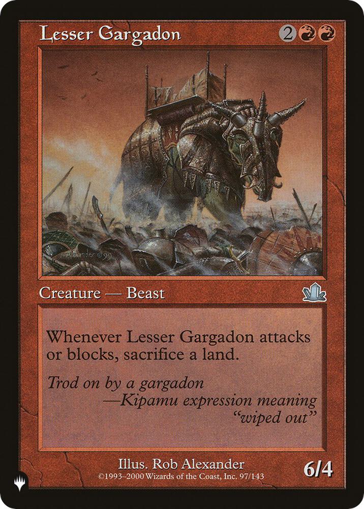 Lesser Gargadon 97/143 card from The List Reprints