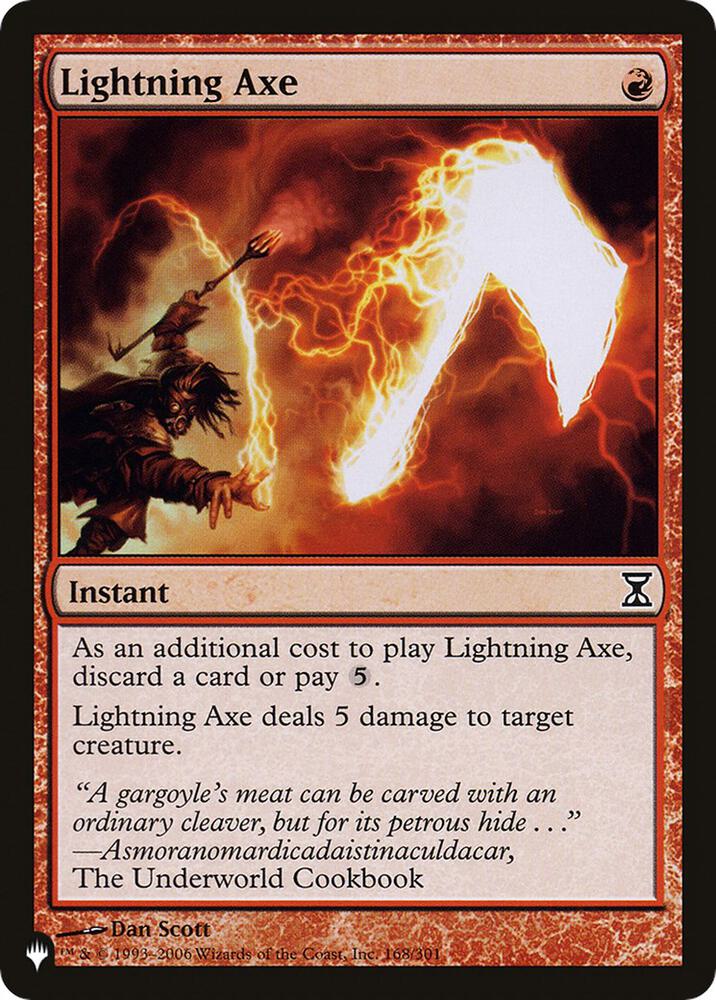 Lightning Axe 168/301 card from The List Reprints