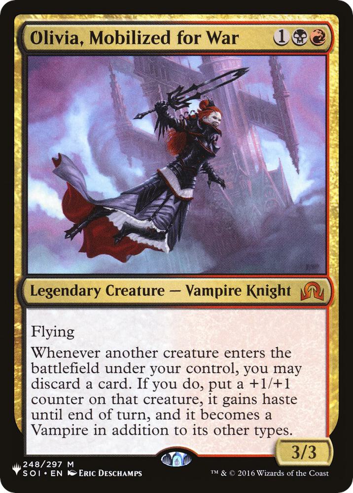 Olivia, Mobilized for War 248/297 card from The List Reprints