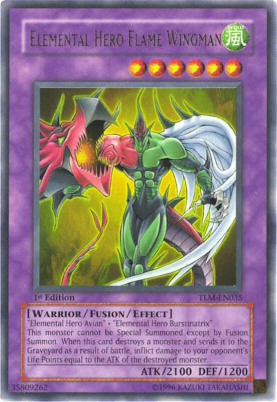 Elemental HERO Flame Wingman TLM-EN035 card from The Lost Millennium