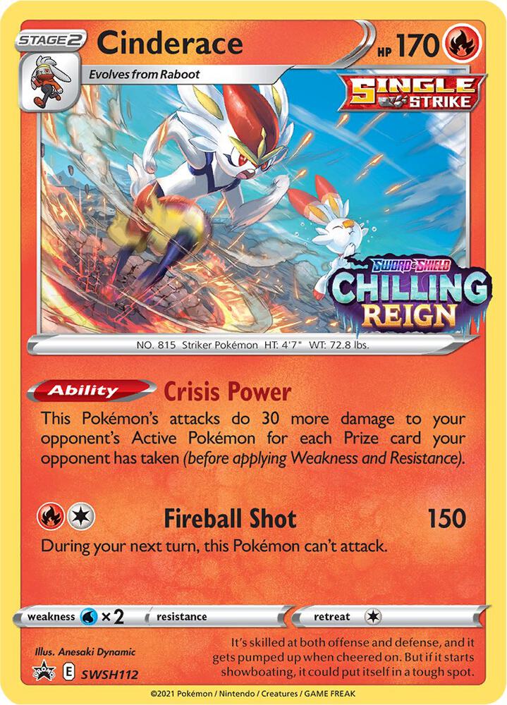Cinderace (Prerelease) SWSH112 card from SWSH: Sword & Shield Promo Cards