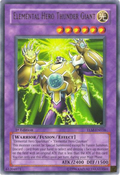 Elemental HERO Thunder Giant TLM-EN036 card from The Lost Millennium