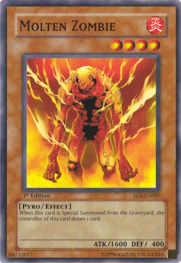 Molten Zombie SD3-EN007 card from Structure Deck: Blaze of Destruction