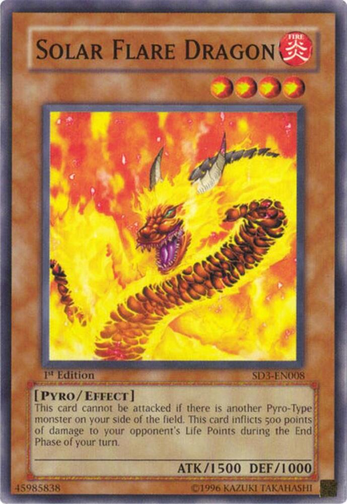 Solar Flare Dragon SD3-EN008 card from Structure Deck: Blaze of Destruction
