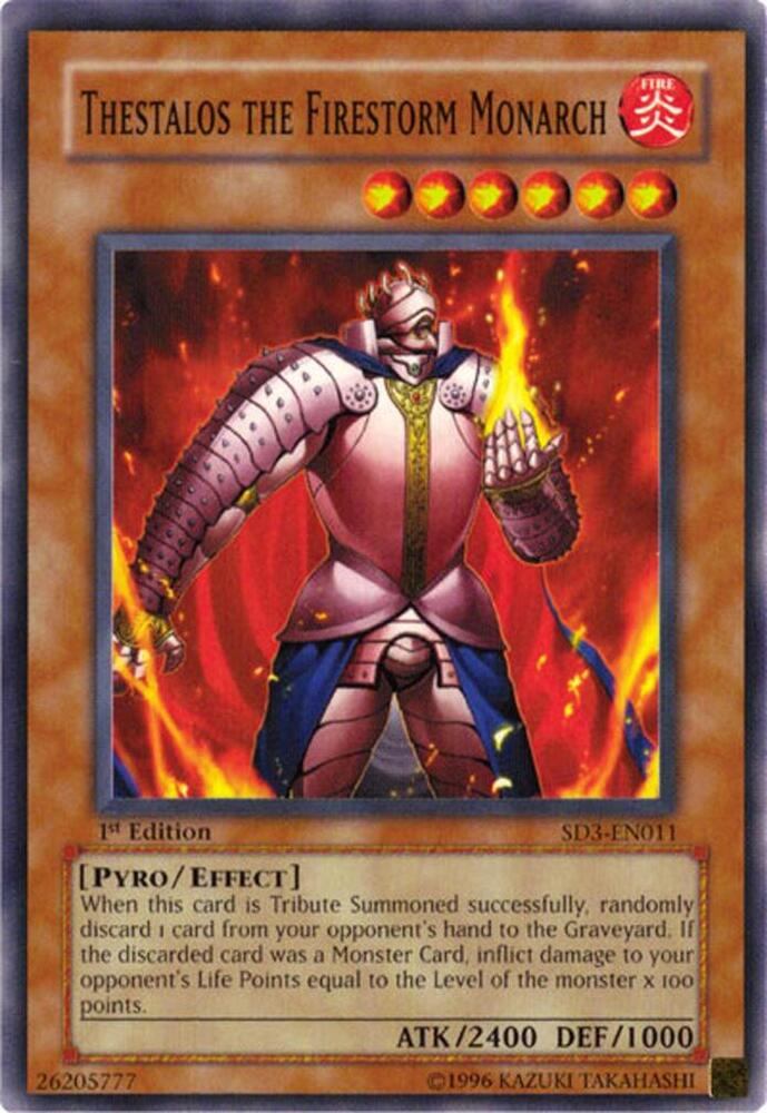 Thestalos the Firestorm Monarch SD3-EN011 card from Structure Deck: Blaze of Destruction