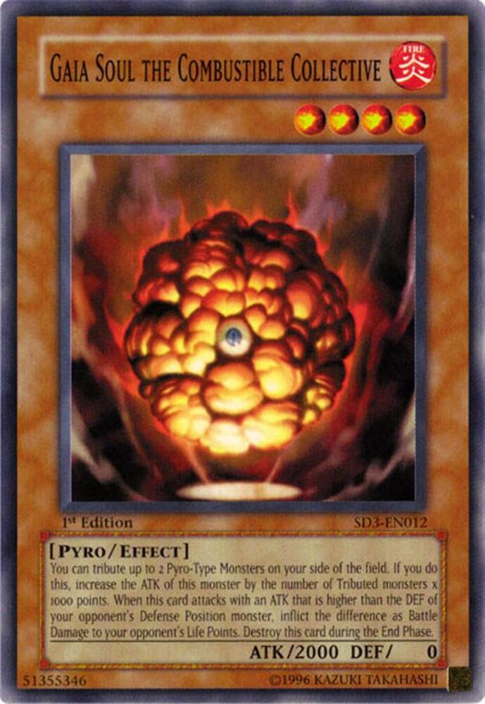 Gaia Soul the Combustible Collective SD3-EN012 card from Structure Deck: Blaze of Destruction