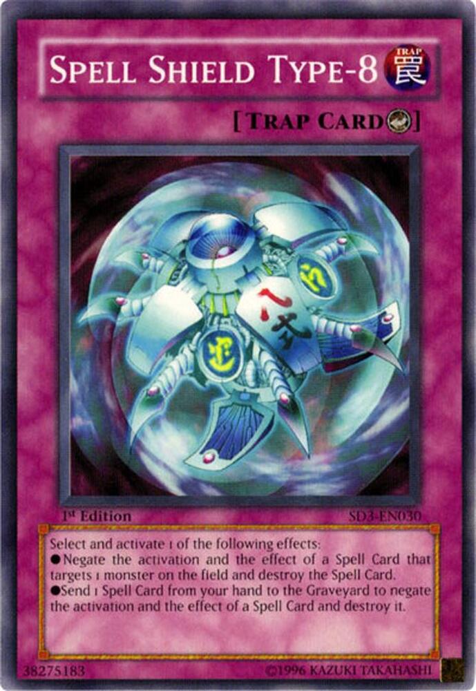 Spell Shield Type-8 SD3-EN030 card from Structure Deck: Blaze of Destruction