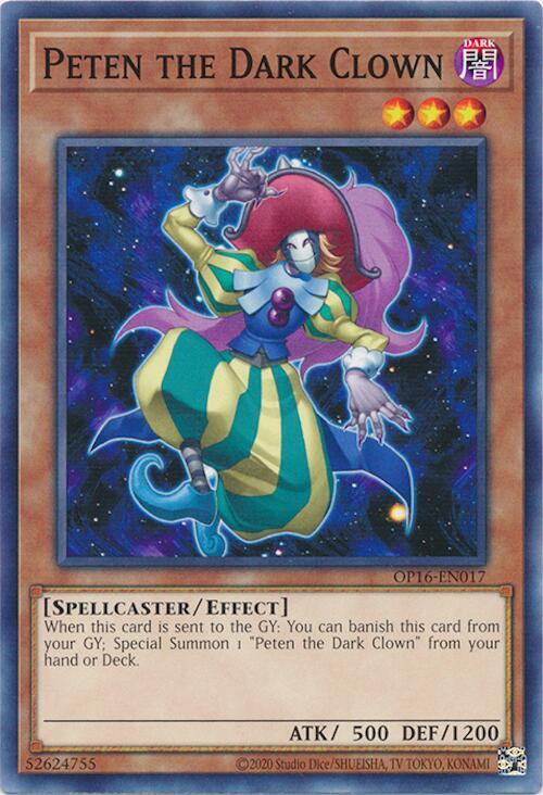 Peten the Dark Clown OP16-EN017 card from OTS Tournament Pack 16