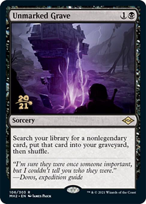 Unmarked Grave 106 card from Prerelease Cards