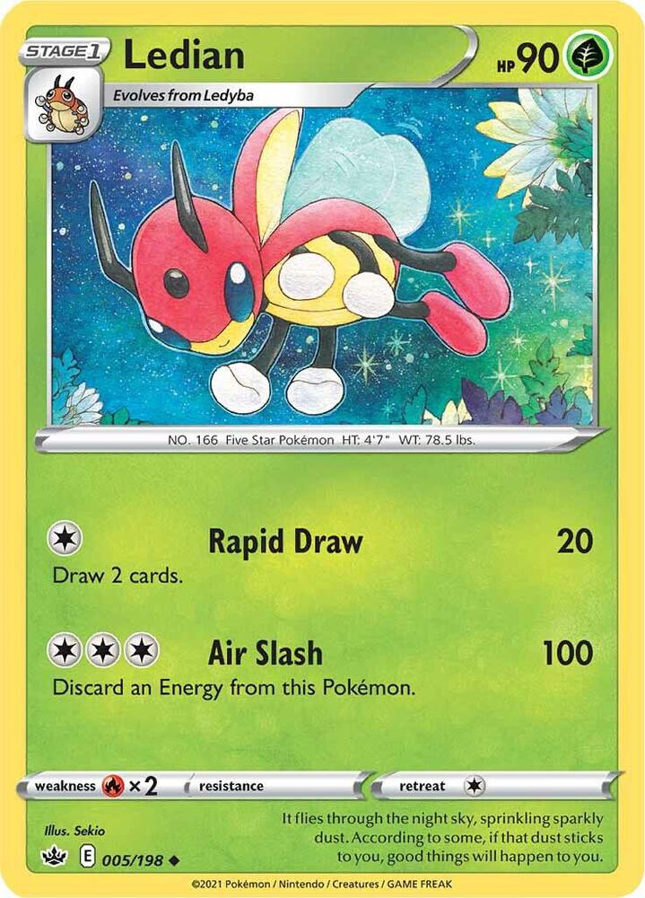 Ledian 005/198 card from SWSH06: Chilling Reign
