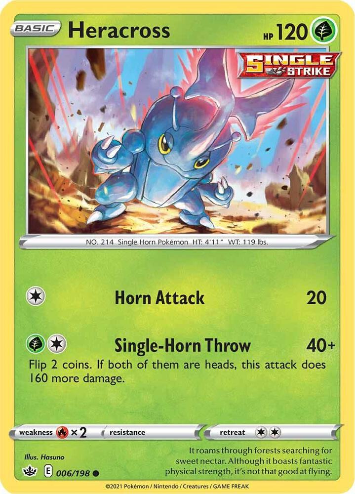 Heracross 006/198 card from SWSH06: Chilling Reign