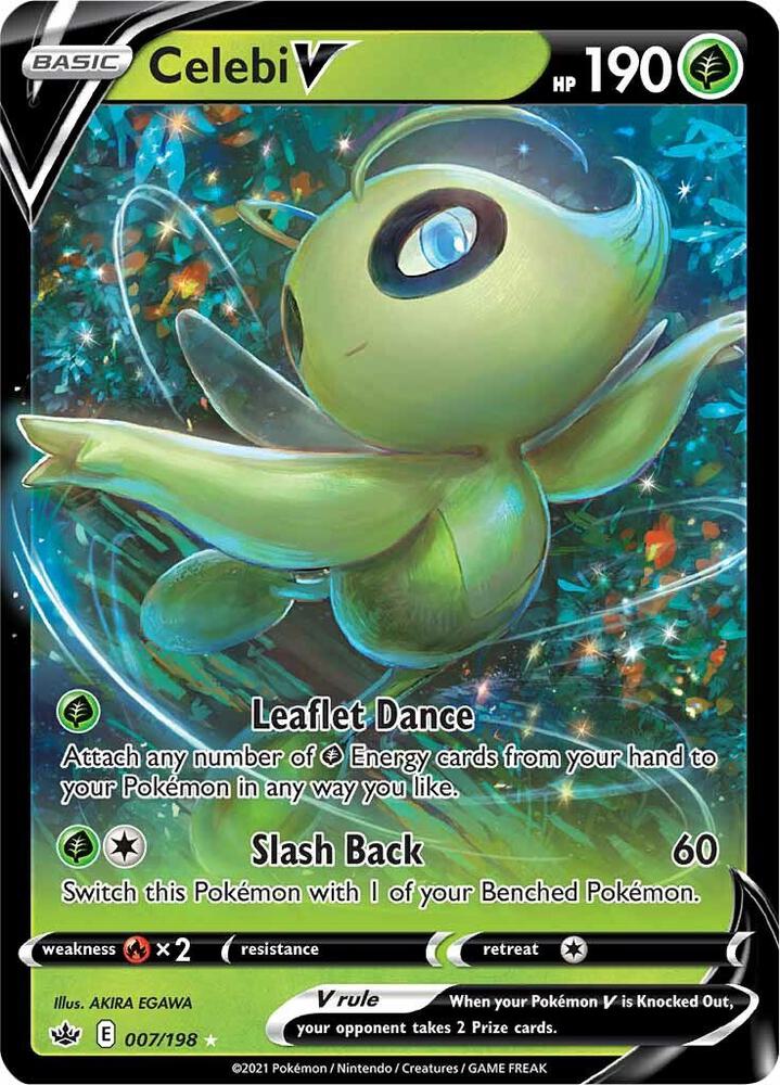 Celebi V 007/198 card from SWSH06: Chilling Reign